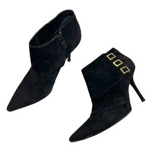 Roger Vivier - Women’s Suede Pointed Toe Bootie - Black, Size 36.5 IT, 6.5 US